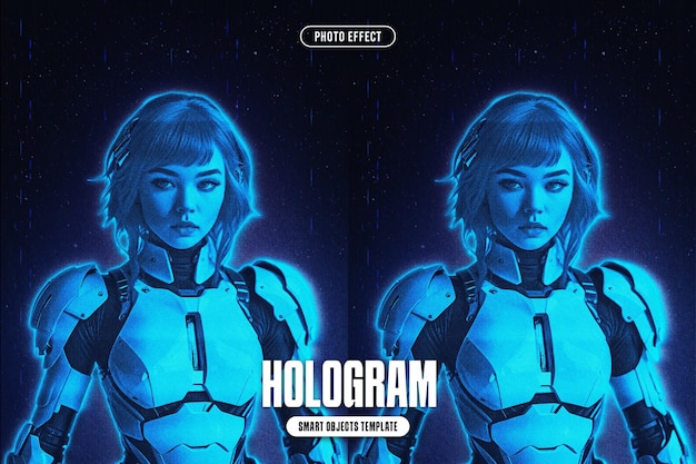 hologram photo effect for poster