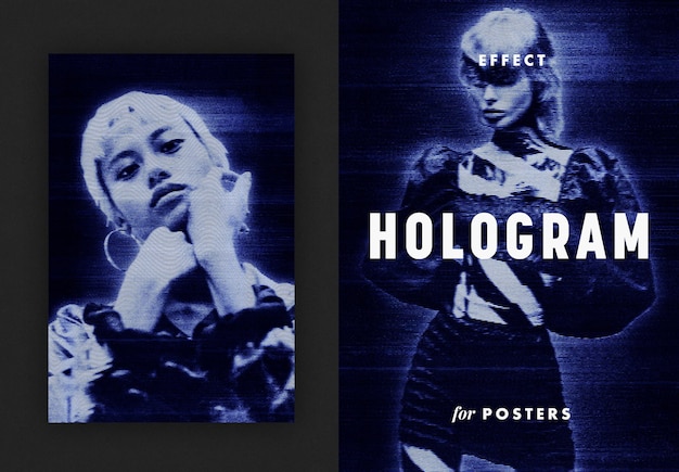 Hologram photo effect for posters