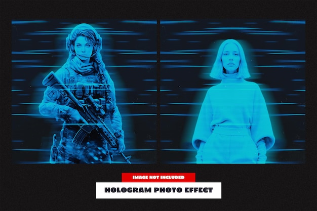 hologram photo effect for square