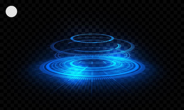 Hologram podium futuristic circle blue vector hud podium modern technology gaming