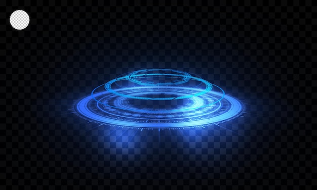 Hologram podium futuristic circle blue vector hud podium modern technology gaming