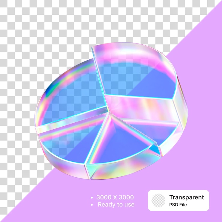 PSD 데이터 프레젠테이션을 위한 홀로그램 3d 파이 차트