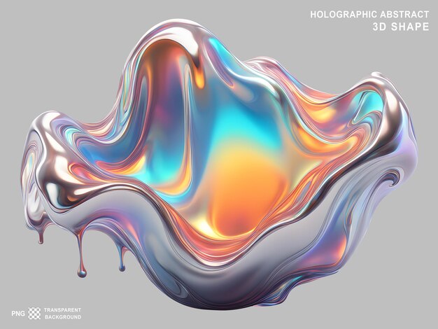 Holographic abstract 3d shape