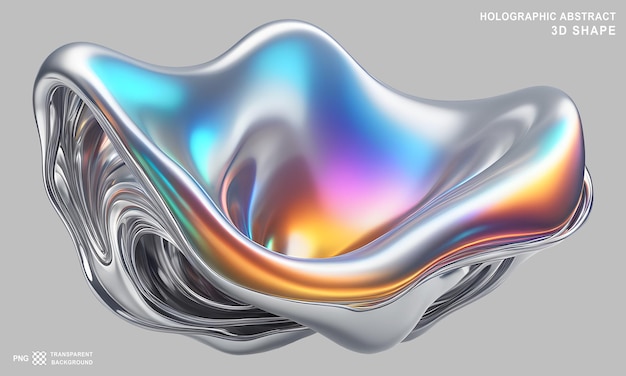 Holographic abstract 3d shape