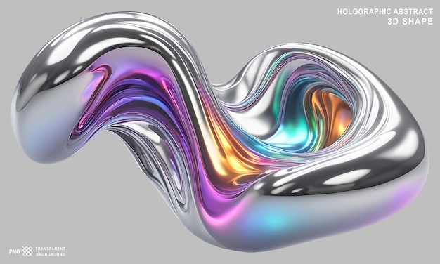 PSD holographic abstract 3d shape