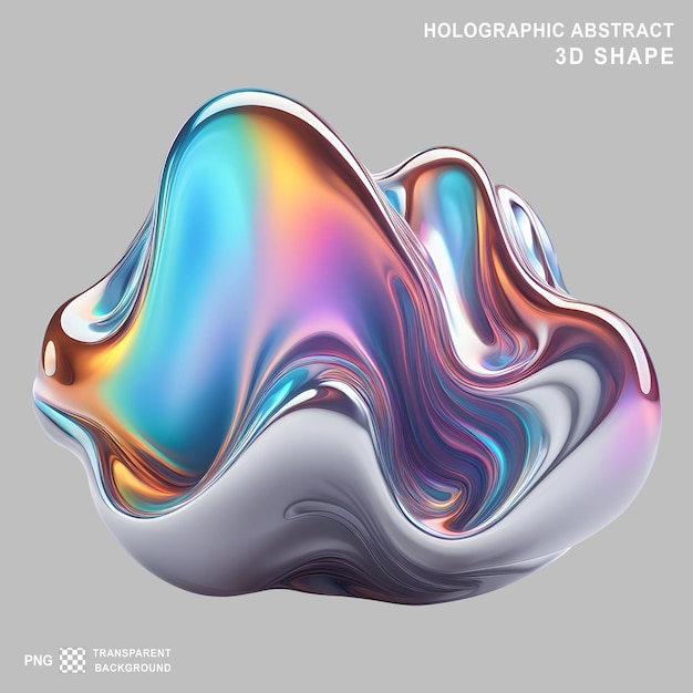 Holographic abstract 3d shape