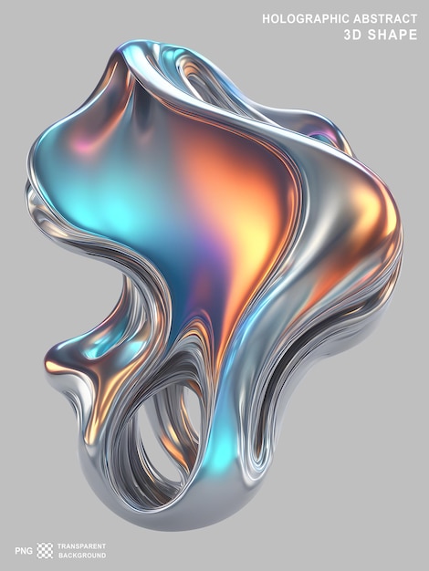 Holographic abstract 3d shape