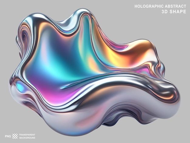 PSD holographic abstract 3d shape