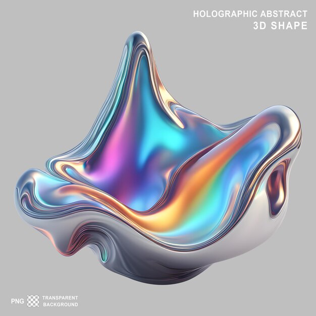 Holographic abstract 3d shape