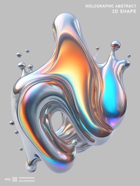 Holographic abstract 3d shape