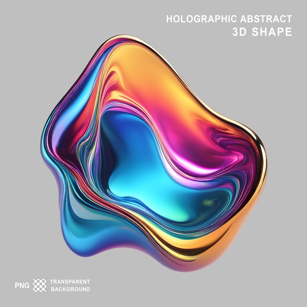 Holographic Abstract 3D Shape