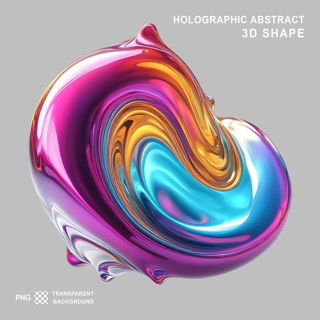 PSD holographic abstract 3d shape