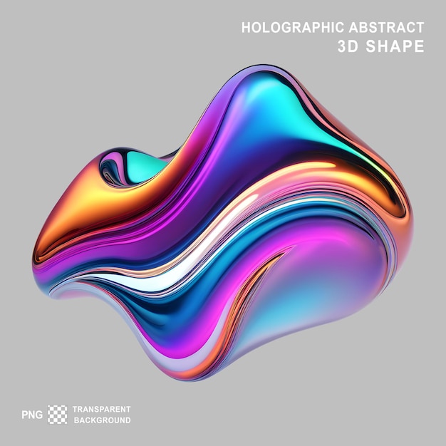 PSD holographic abstract 3d shape