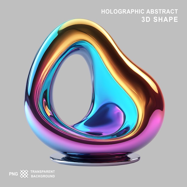 PSD holographic abstract 3d shape