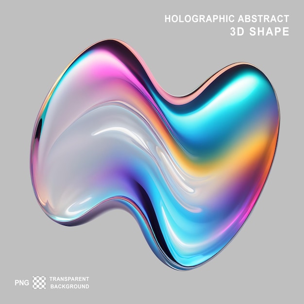 PSD holographic abstract 3d shape