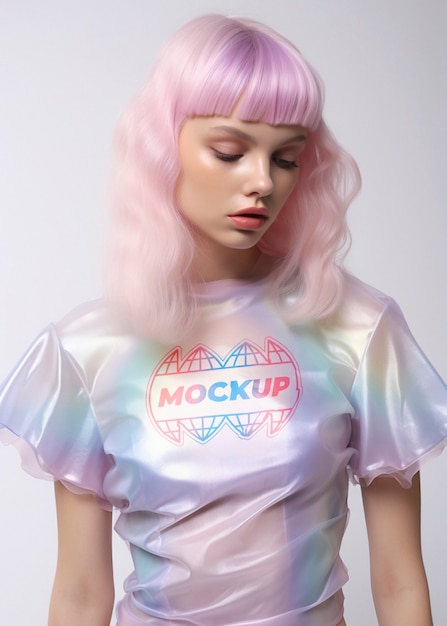 PSD holographic apparel mockup