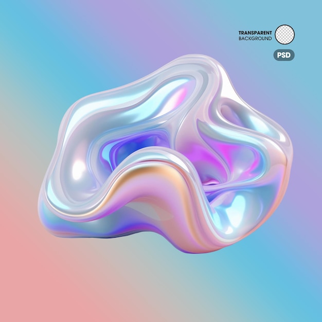 PSD holographic colorful liquid shape