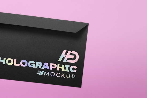 PSD holographic effect on stationery mockup