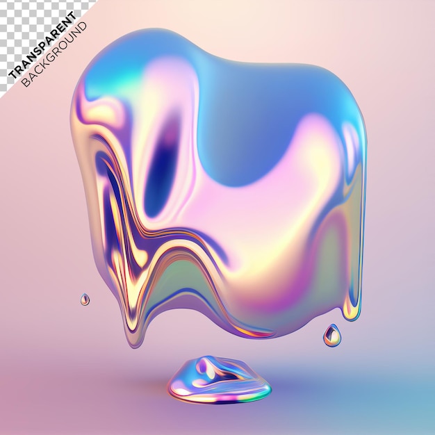 PSD holographic fluid liquid drop illustration