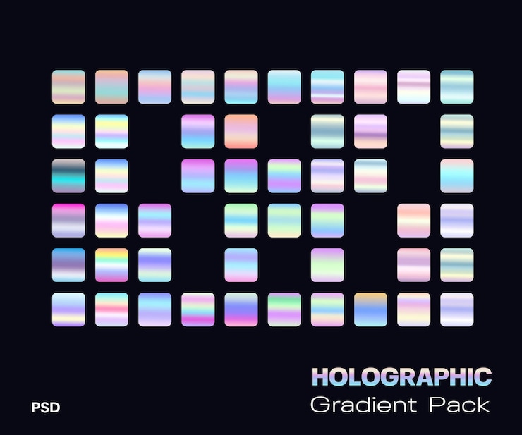 PSD holographic gradient pack for digital design