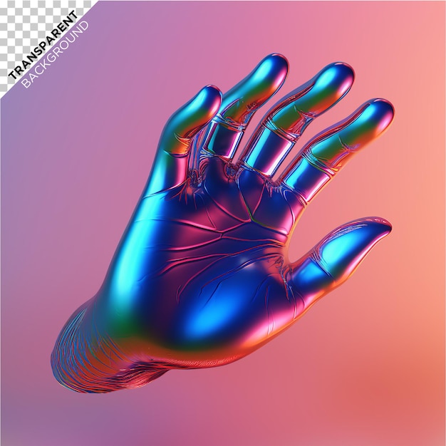 PSD holographic hand illustration