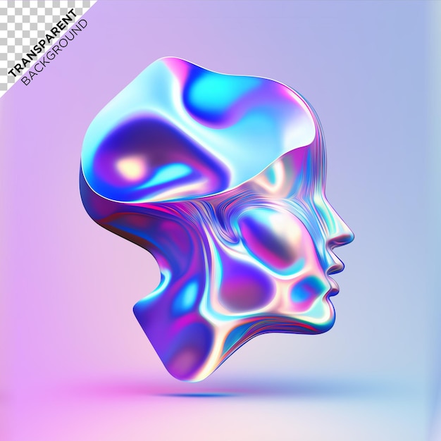 Holographic head illustration