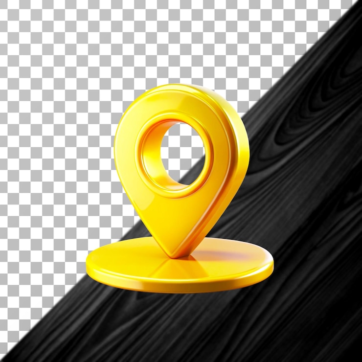 Holographic Location Icon with Gradient color with Transparent Background