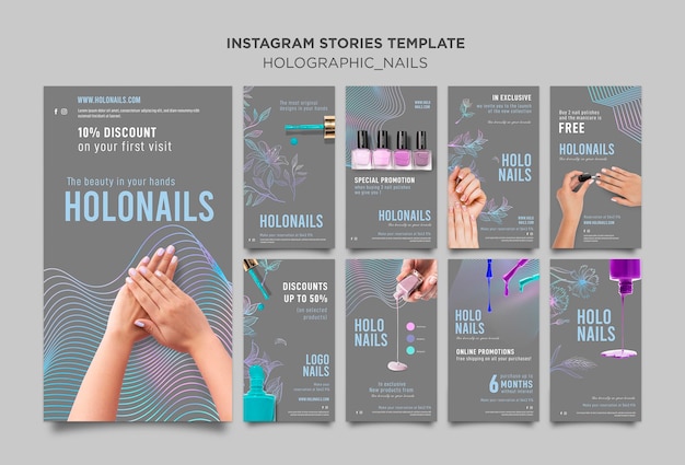 Storie di instagram di unghie olografiche