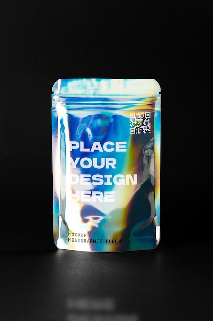 holographic pouch mockup design