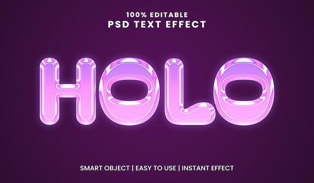 Holographic PSD Text Effect