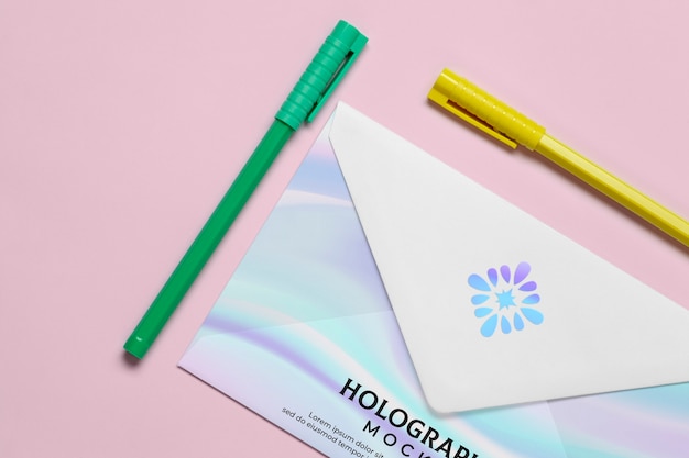 Holographic stationery mock-up design