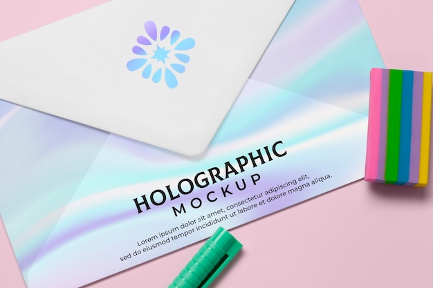 Holographic stationery mock-up design