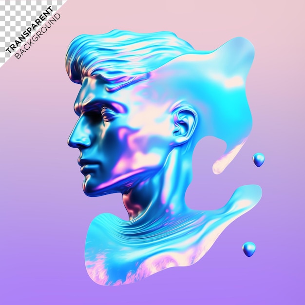 Holographic statue illustration