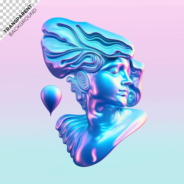 Holographic statue illustration