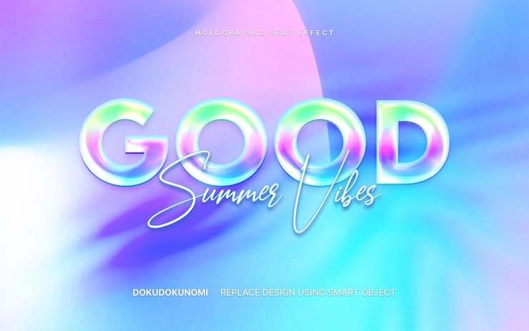 PSD holographic text effect style