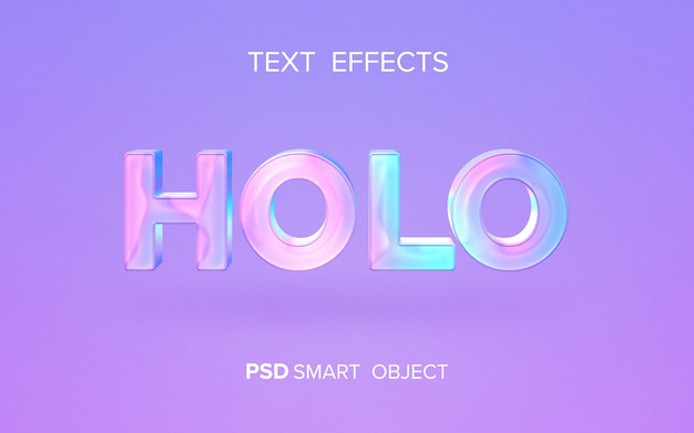 Holographic text effect