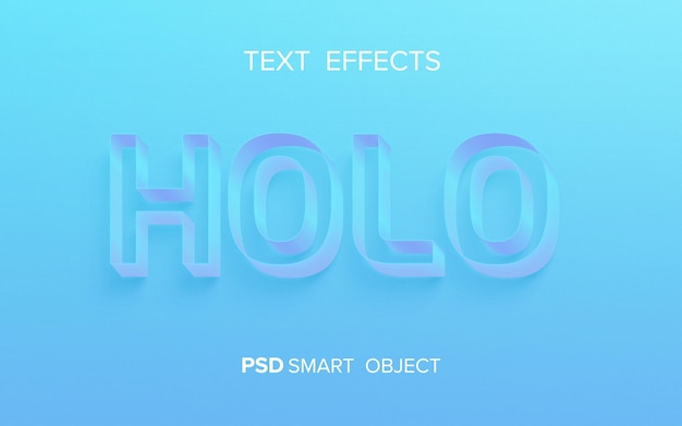 PSD Эффект голографического текста