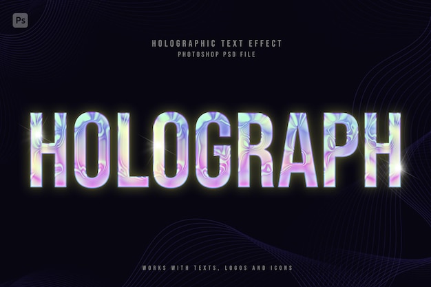 PSD holographic text effect