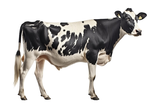 Mucca holstein su sfondo trasparente creato con intelligenza artificiale generativa