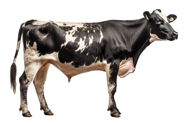 Mucca holstein su sfondo trasparente creato con intelligenza artificiale generativa