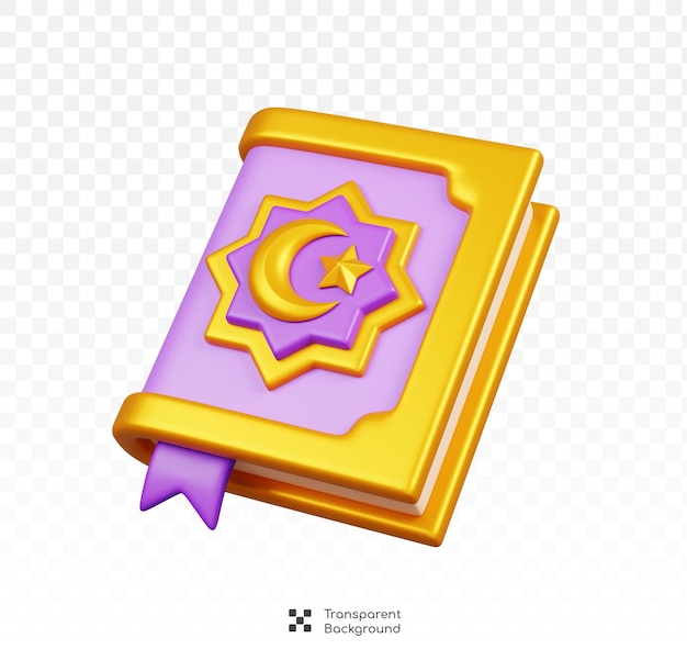 PSD the holy al quran book isolated ramadan kareem islamic element icon concept 3d illustration