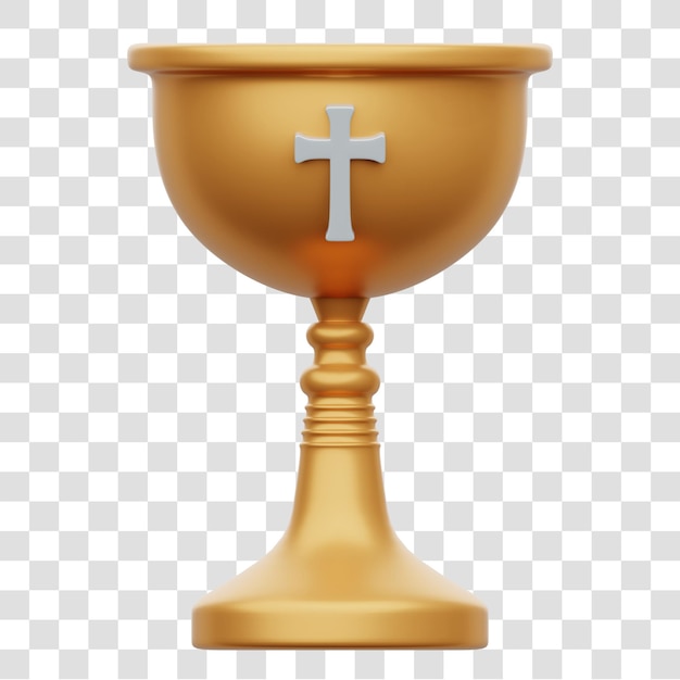 Holy Chalice 3D Rendering Icon Isolated Transparent Background