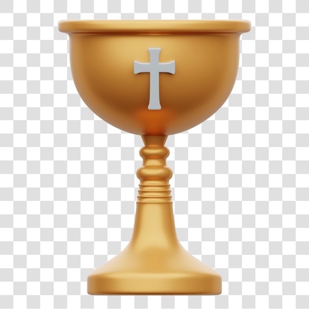 PSD holy chalice 3d rendering icon isolated transparent background