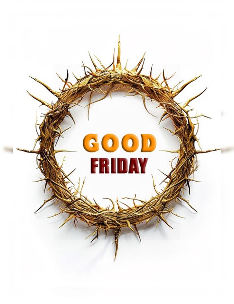 PSD holy week concept jesus christ good friday and easter day cross crown of thorns background