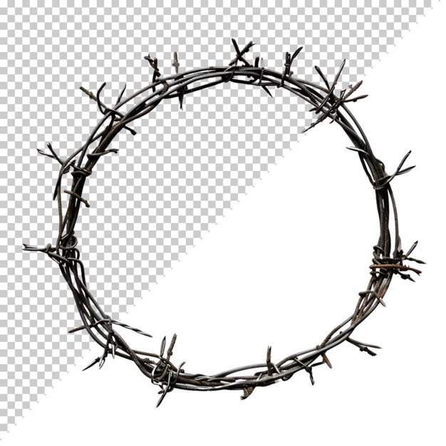 PSD holy week jesus christ good friday and easter day cross crown of thorns on isolated background