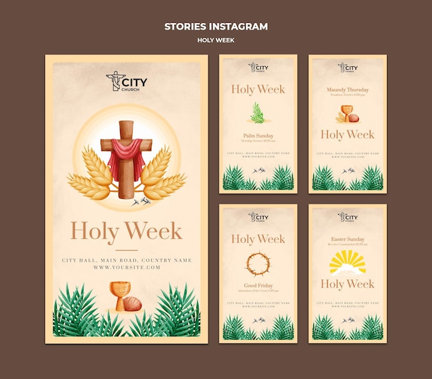 PSD holy week social media stories