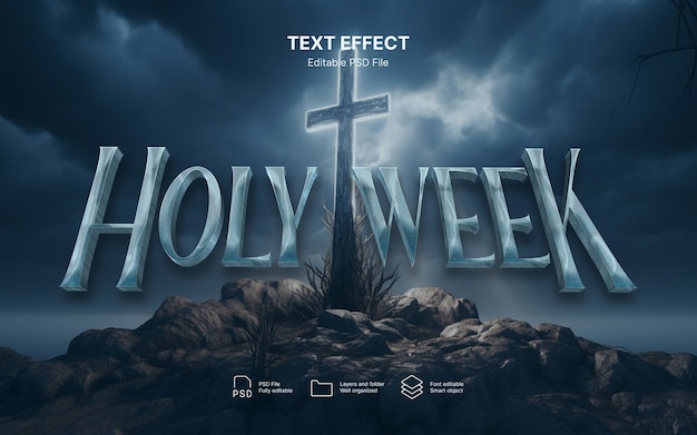 PSD holy week  text effect