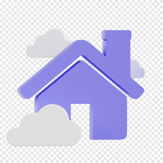 Home 3d icon symbol ui design minimalism for web asset