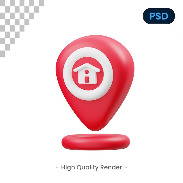 PSD home 3d-pictogram premium psd