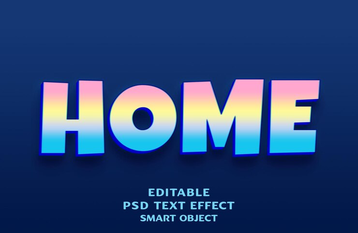 PSD home 3d text effect design